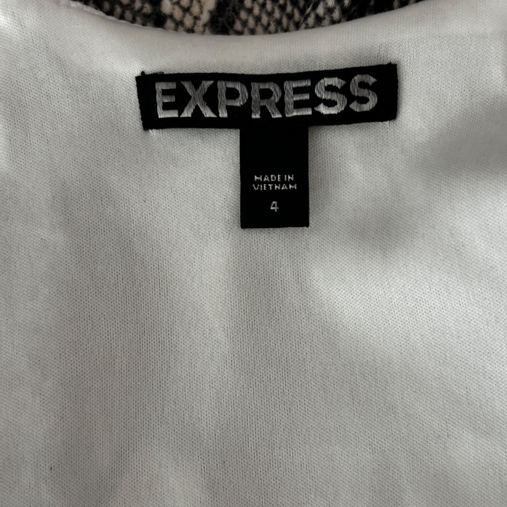 Express Halter Slip Dress - Cream & Black Snakeskin Print Size 4 - Picture 7 of 8